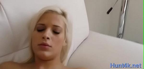  Tempting blonde princess gets her vagina checked up